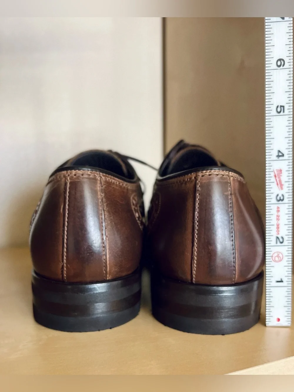 Martin Dingman Brown Calf Leather Shoes Campania Dress Brogue in Bourbon